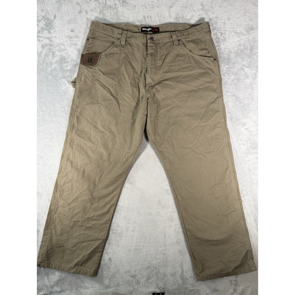 Wrangler Riggs Pants Mens 42x30 Tan Ripstop Canvas Carpenter Workwear NWOT